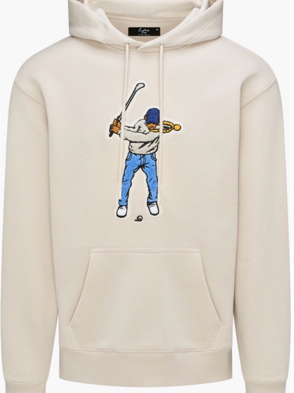 Eastside Golf Swingman Fleece Cream Cotton-Blend Hoodie with Golf Player